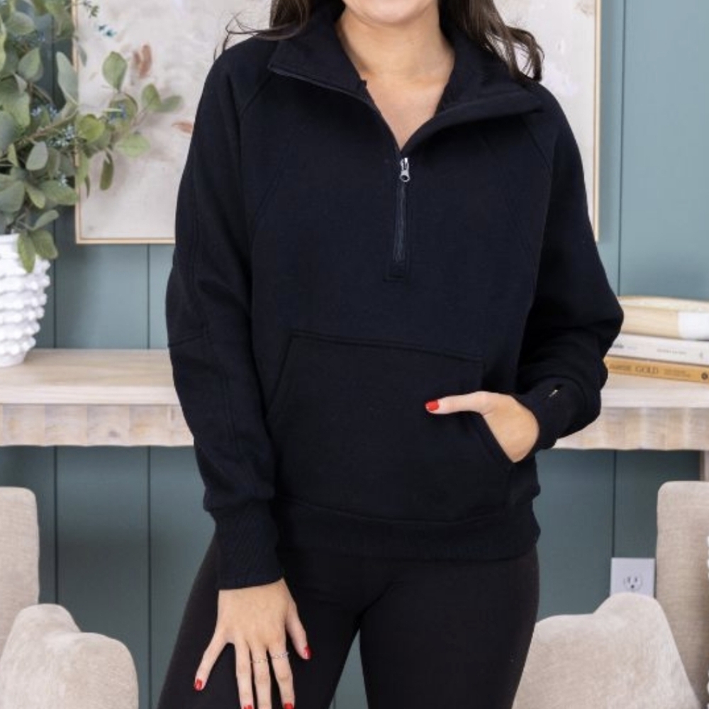 Discount Diva Boutique NWT Quarter Zip Black Large